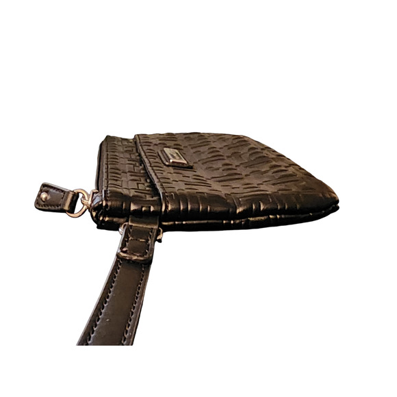 Tommy Hilfiger Women Black Logo Printed Large Wristlet Wallet Clutch Bag - Picture 6 of 8